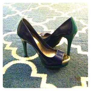 Super Cute "Blue and Teal Green " High Heel Shoes